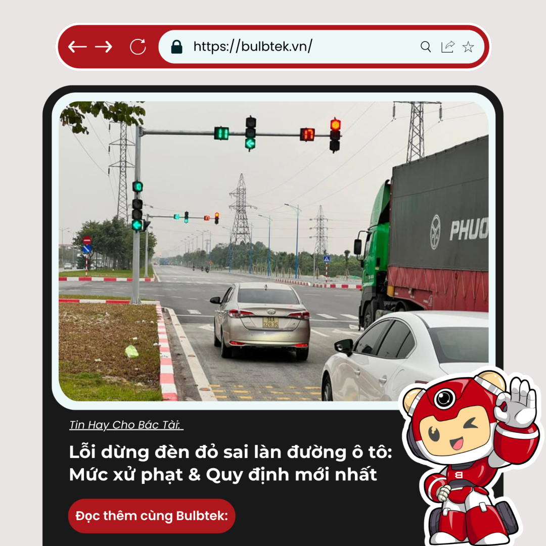 Lỗi dừng đèn đỏ sai làn đường ô tô: Mức xử phạt & Quy định mới nhất 2025
