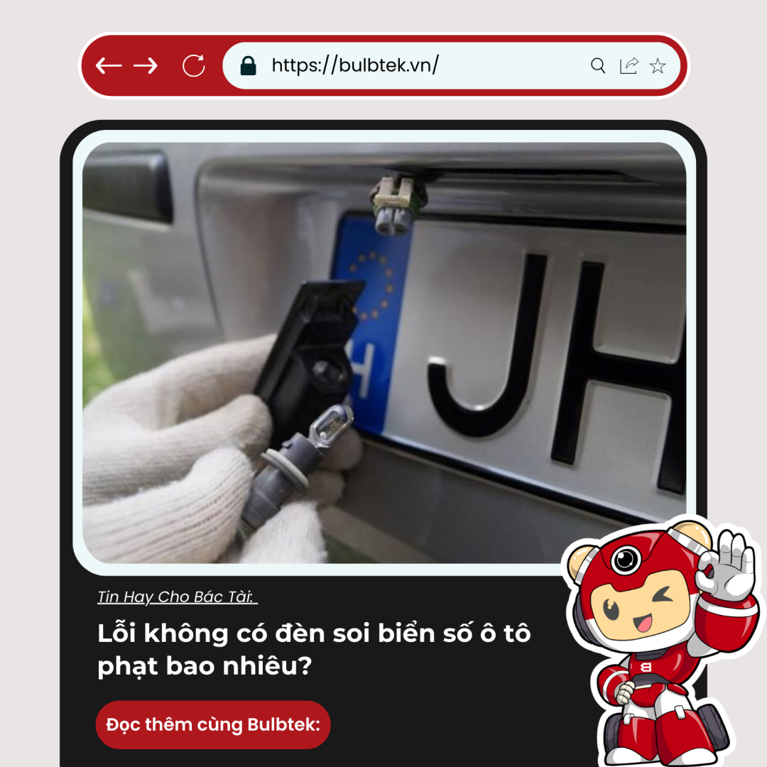 lỗi không có đèn soi biển số ô tô