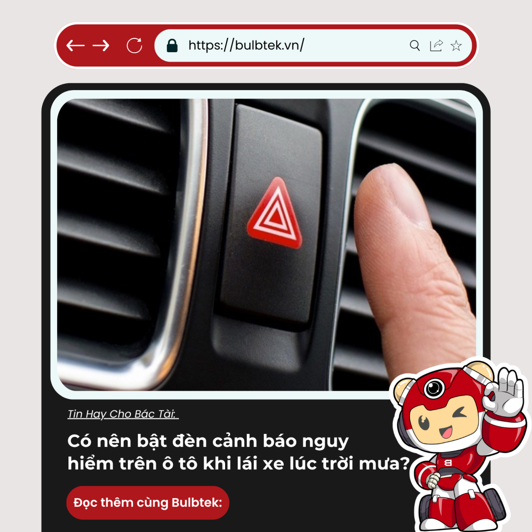 Có nên bật đèn cảnh báo nguy hiểm trên ô tô khi lái xe lúc trời mưa?