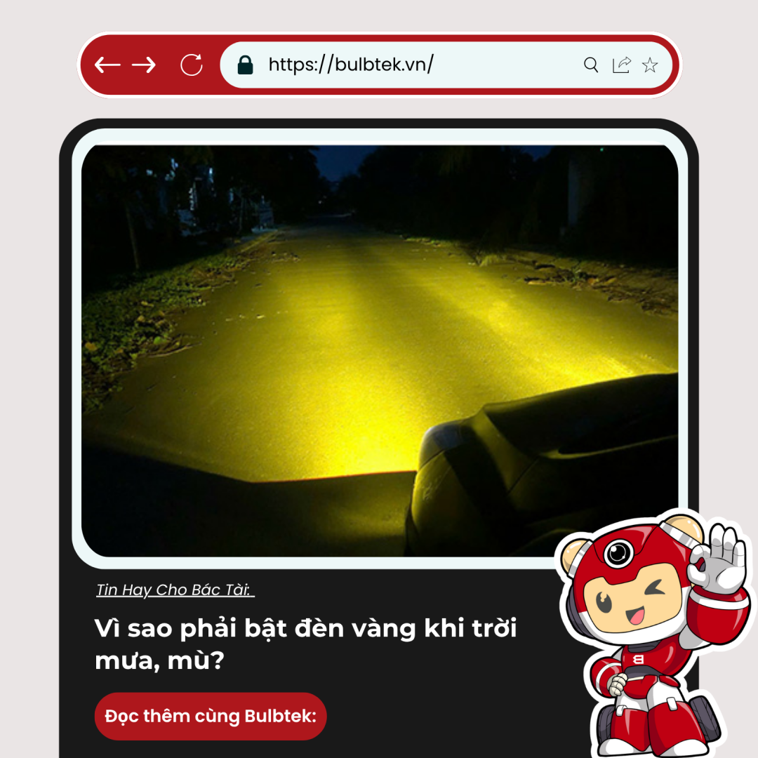 Vì sao phải bật đèn vàng khi trời mưa, mù?