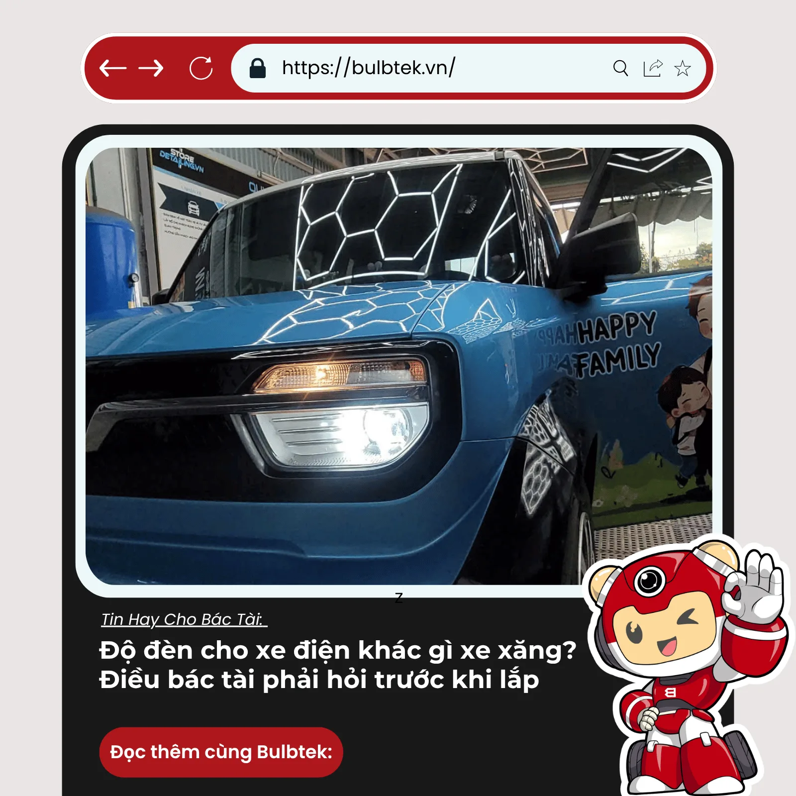 Độ đèn cho xe điện khác gì xe xăng? Điều bác tài phải hỏi trước khi lắp