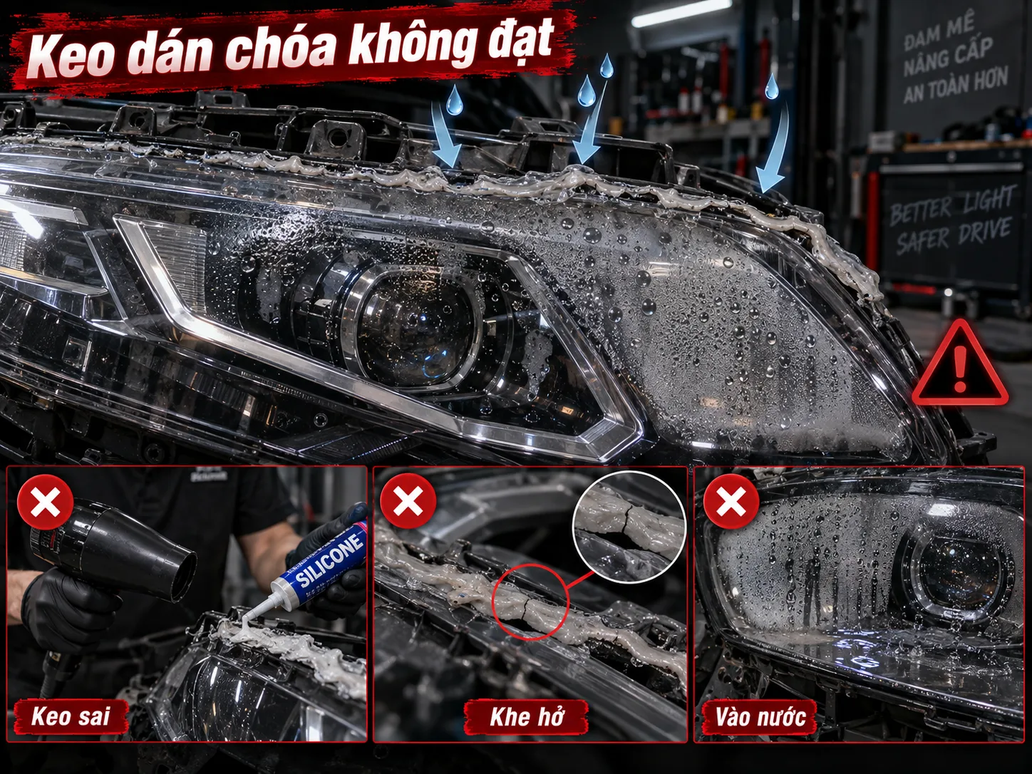 Keo dán chóa không đạt yêu cầu