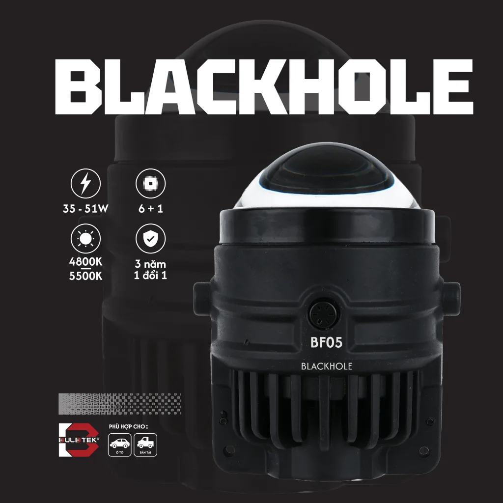 BI GẦM Ô TÔ BLACKHOLE BULBTEK TRỢ SÁNG TOP 1