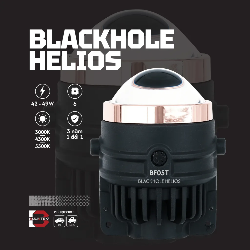 BI GẦM Ô TÔ BLACKHOLE HELIOS BULBTEK