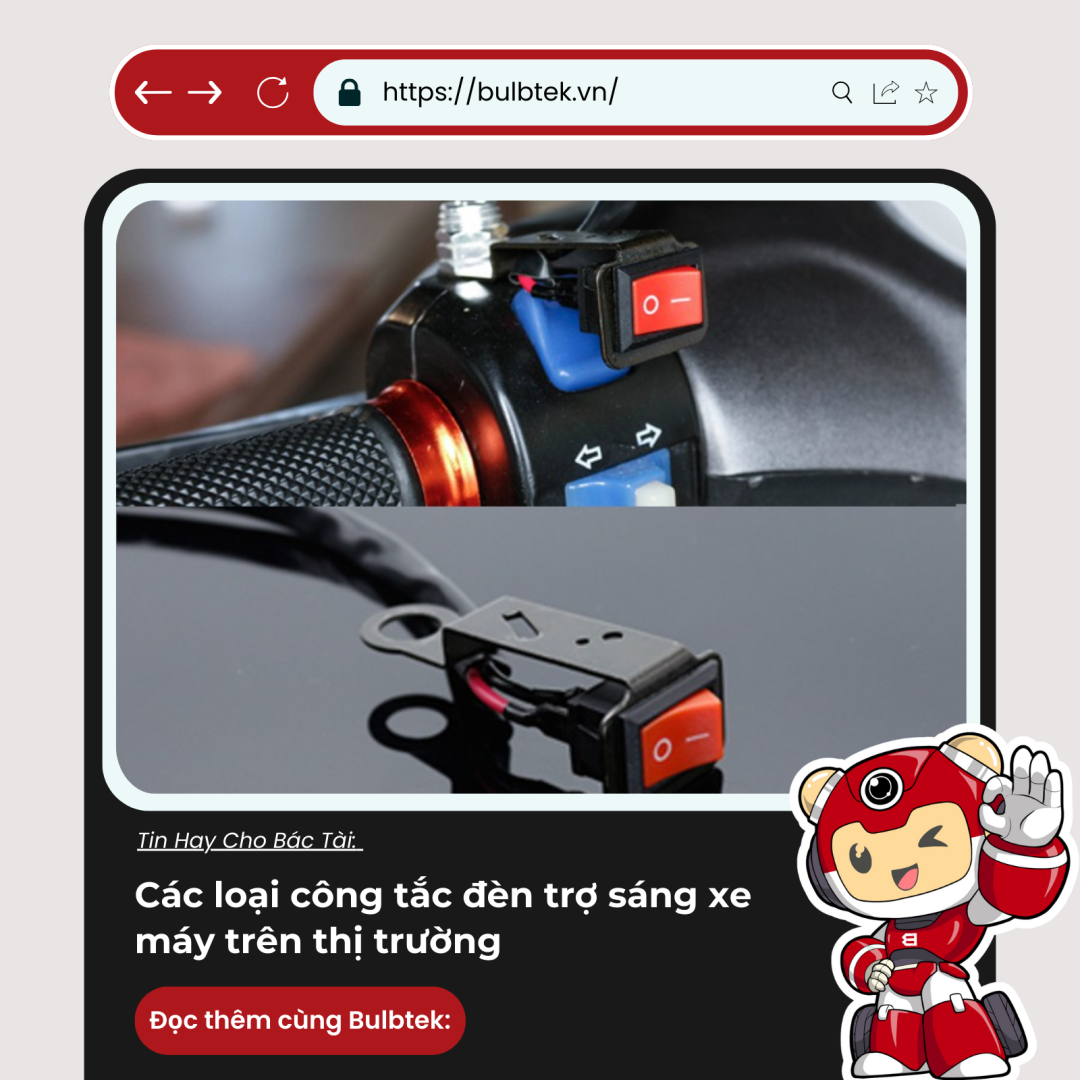 Các loại công tắc đèn trợ sáng xe máy trên thị trường